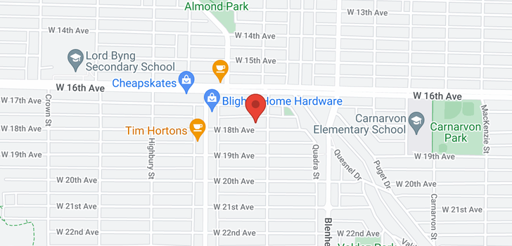 map of 3517 W 18TH AVENUE